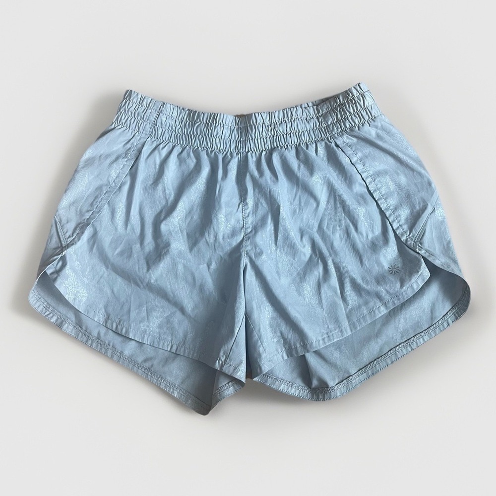 Athleta Women's Small Gray Running Shorts Workout Breathable Lined 4" Inseam